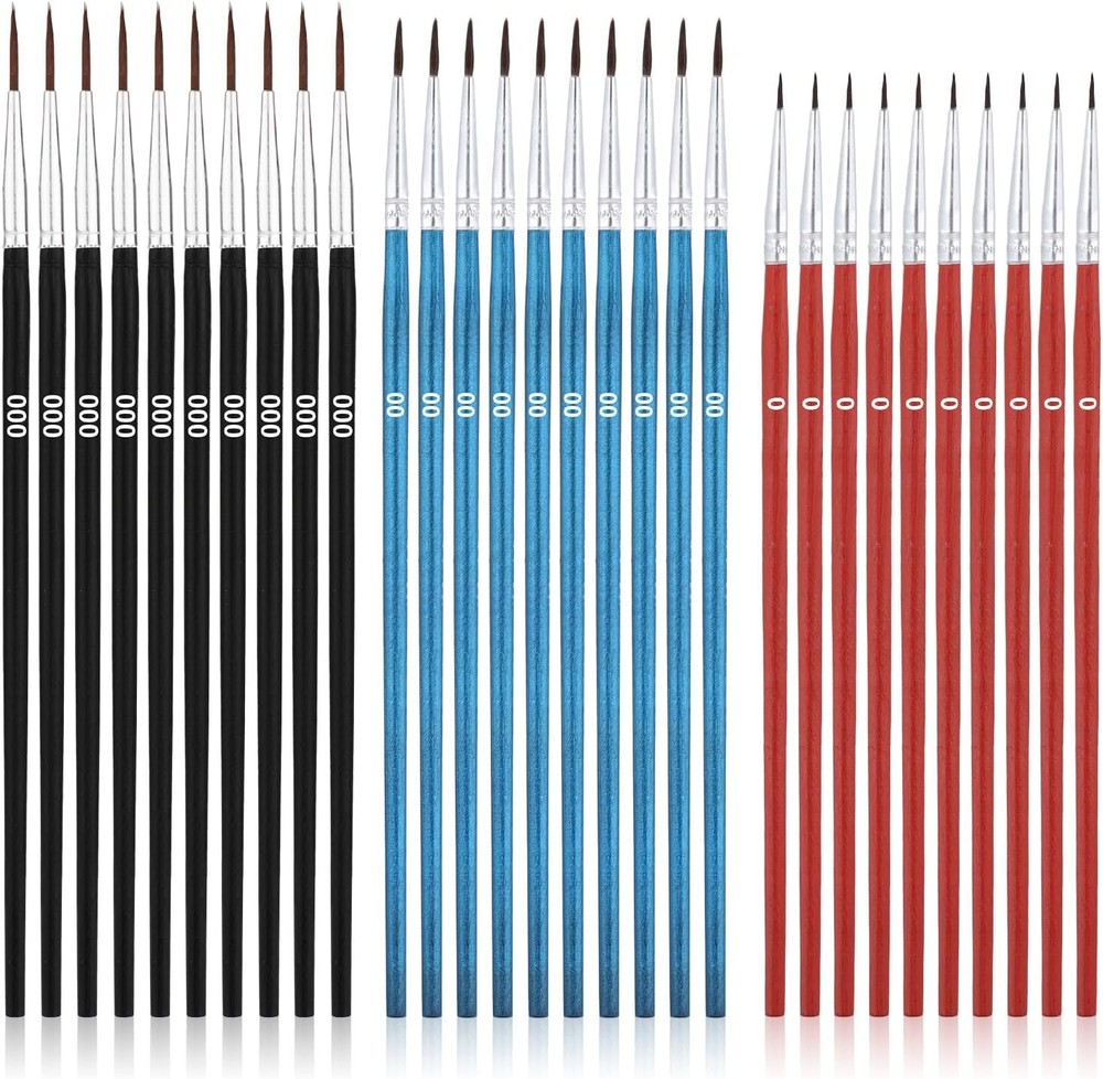 30pcs Fine Tip Detail Paint Brushes, #0#00#000 Tiny Thin Brush Set...