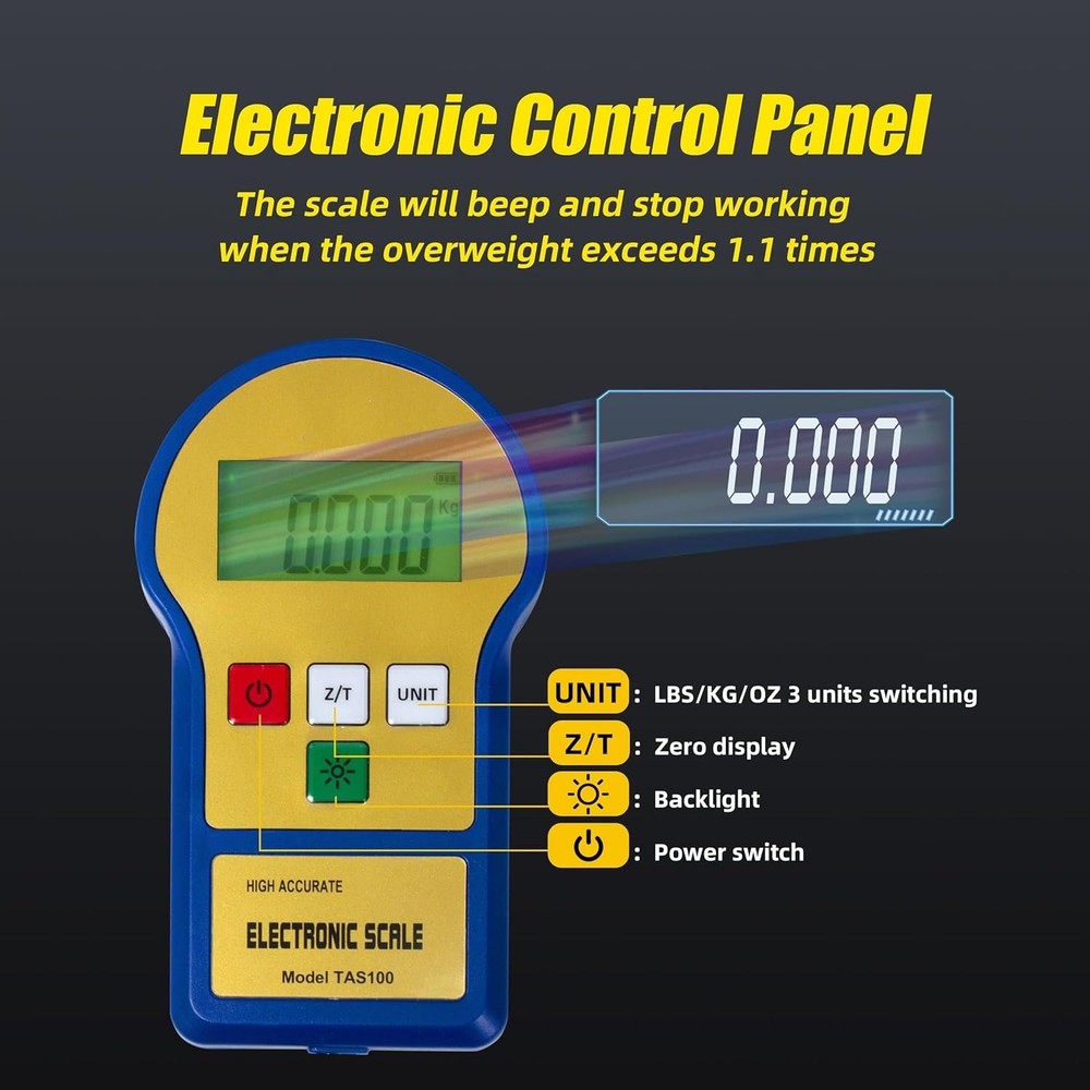Handheld Digital Charging Scale 220lbs with Slip-Resistant Platform & Carry Case