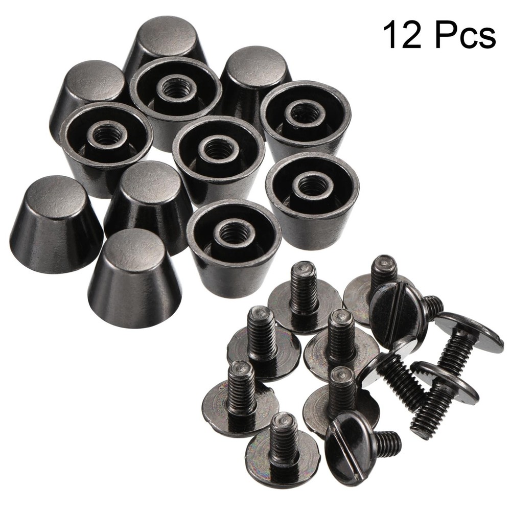 10x7mm Rivet Studs Screw Back Flat Cable Feet Stud Dark Grey 12pcs