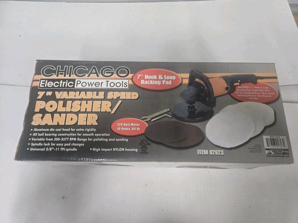 Chicago Electric Power Tool 7" Variable Speed Polisher/Sander