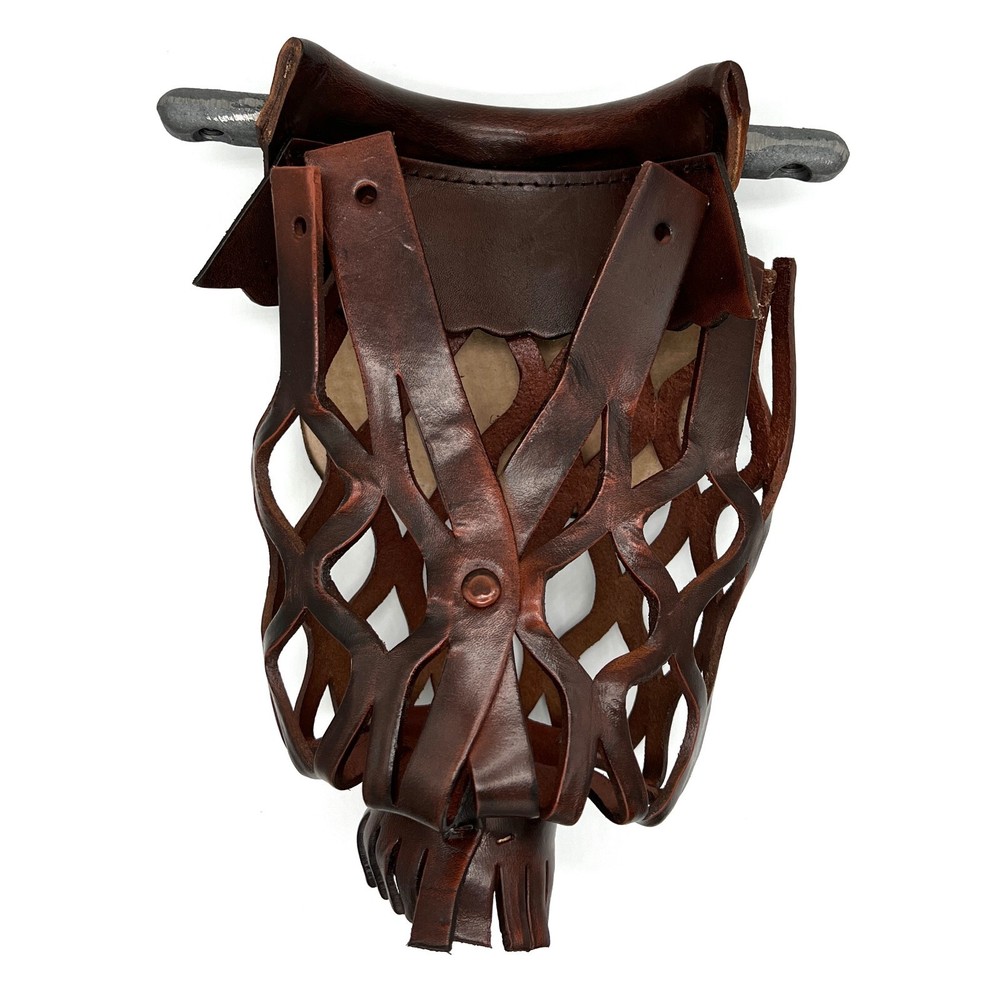 6pcs BROWN Genuine Leather Pool Table Pockets Mosaic Pattern