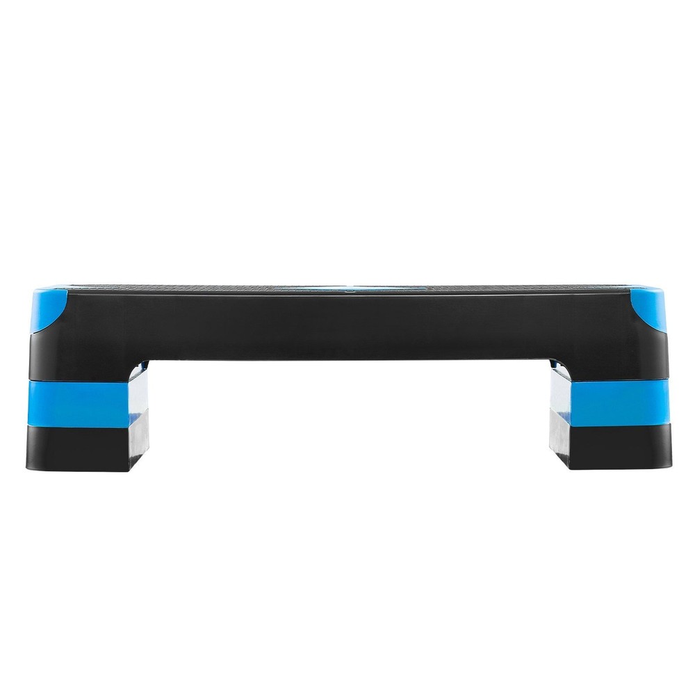 Sturdy Exercise Step Platform 28in with Anti-Slip Texture Blue Finish