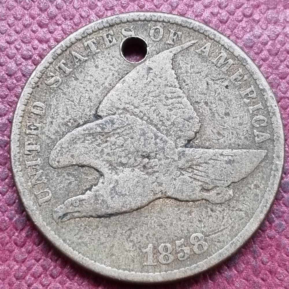 1858 Flying Eagle Cent 1c Better Grade Details #78690