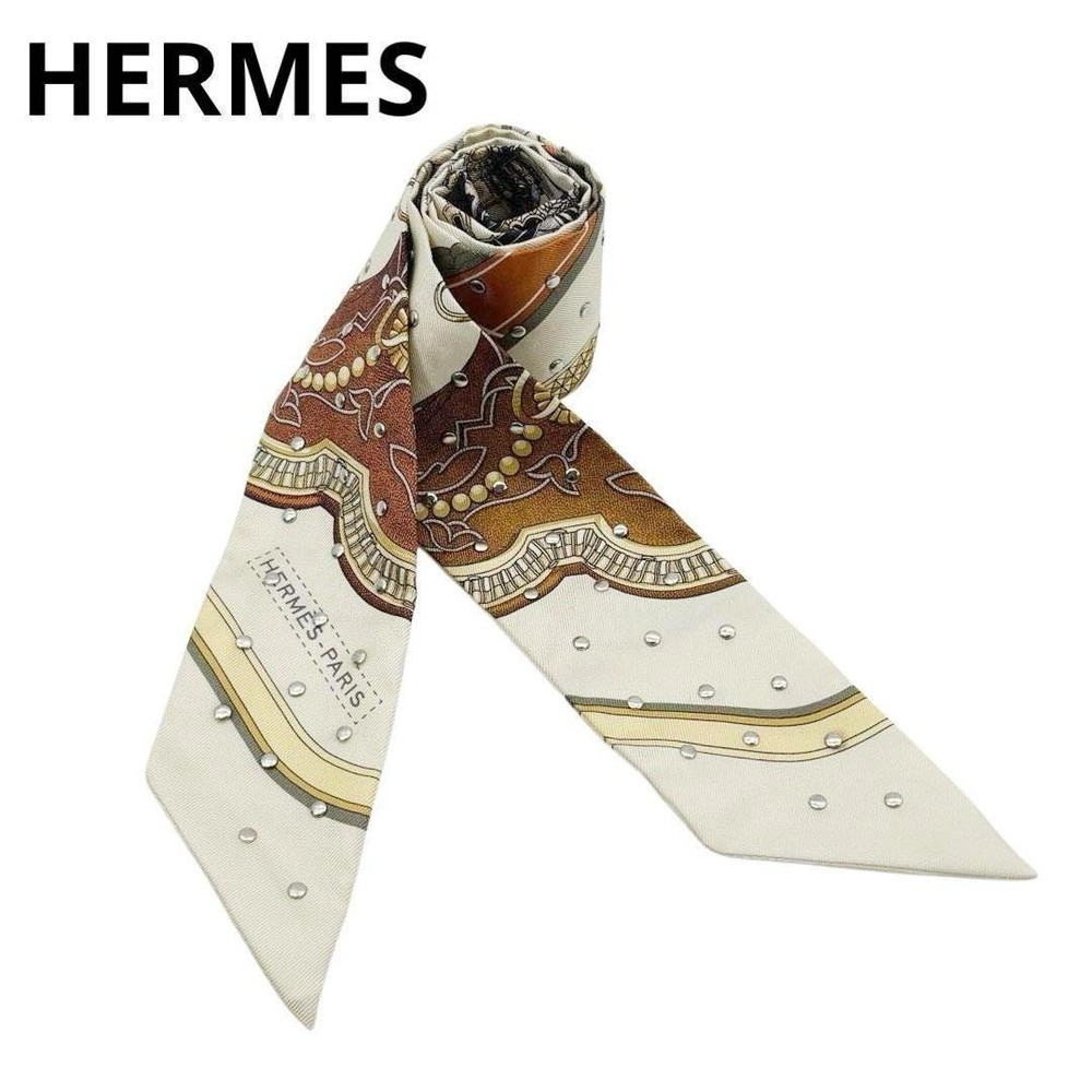 HERMES Scarf Twilly Gran Apala with Studs 5M44