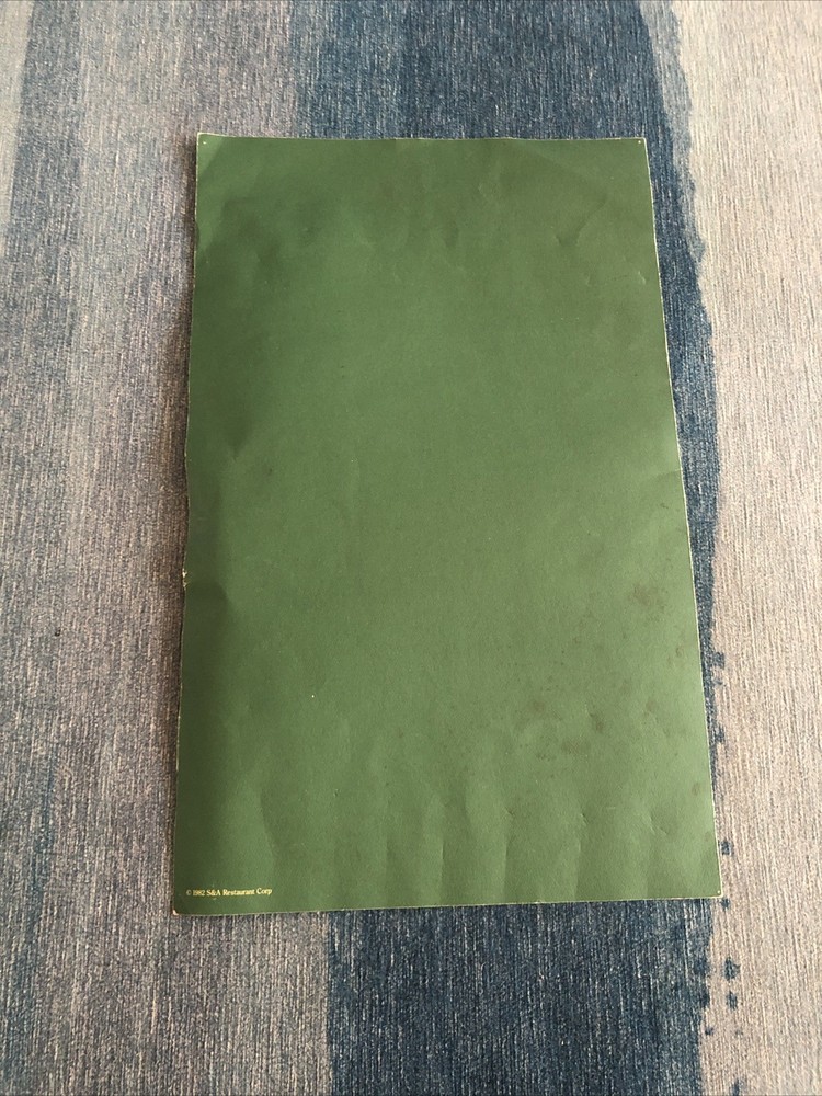 Steak & Ale Vintage Menu Midday Large Menu 1982