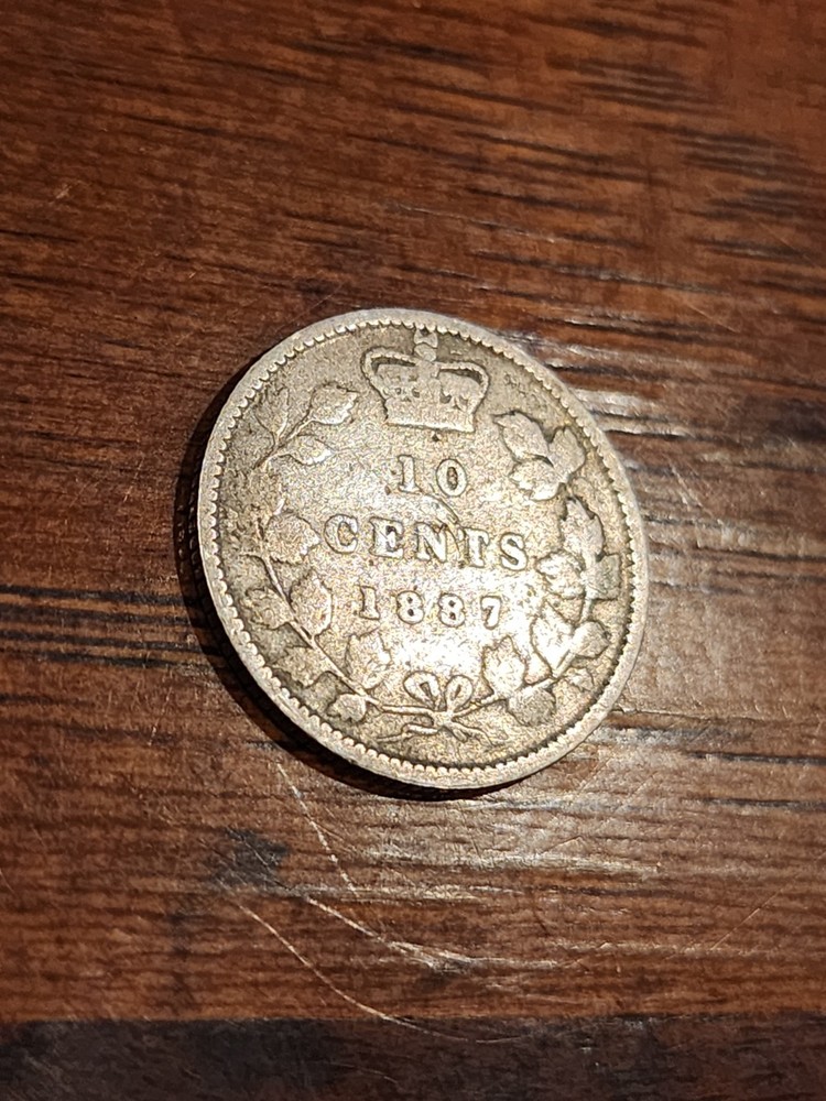 1887 Canada 10 Cents Silver Coin