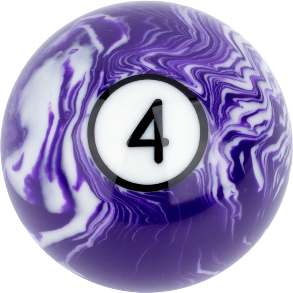 Action #4 White Marble Replacement Pool Ball - RBWM