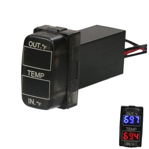 Car Internal and External Temperature Display, Fahrenheit Temperature, Dual