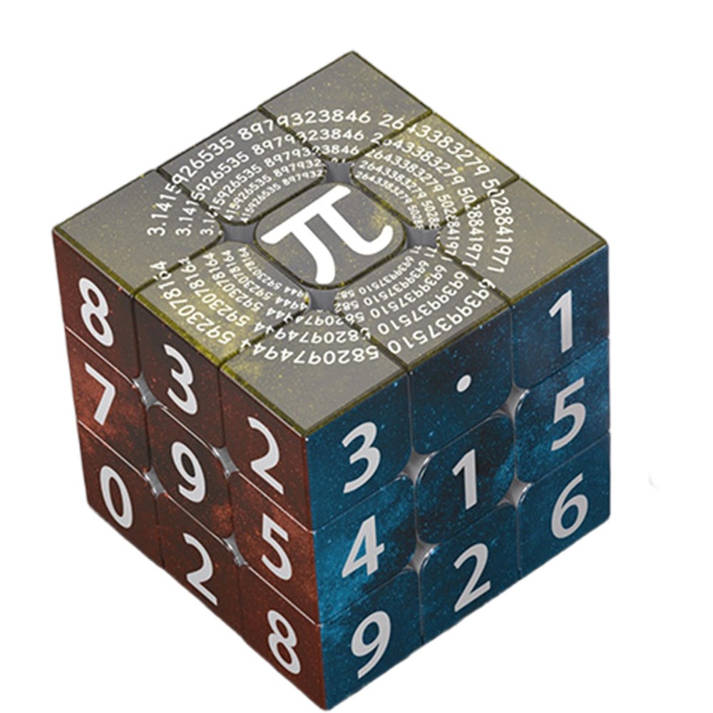 3x3 Speed Cube, Mathematical Pi Magic Cube UV Printing Educational Puzzles Br...