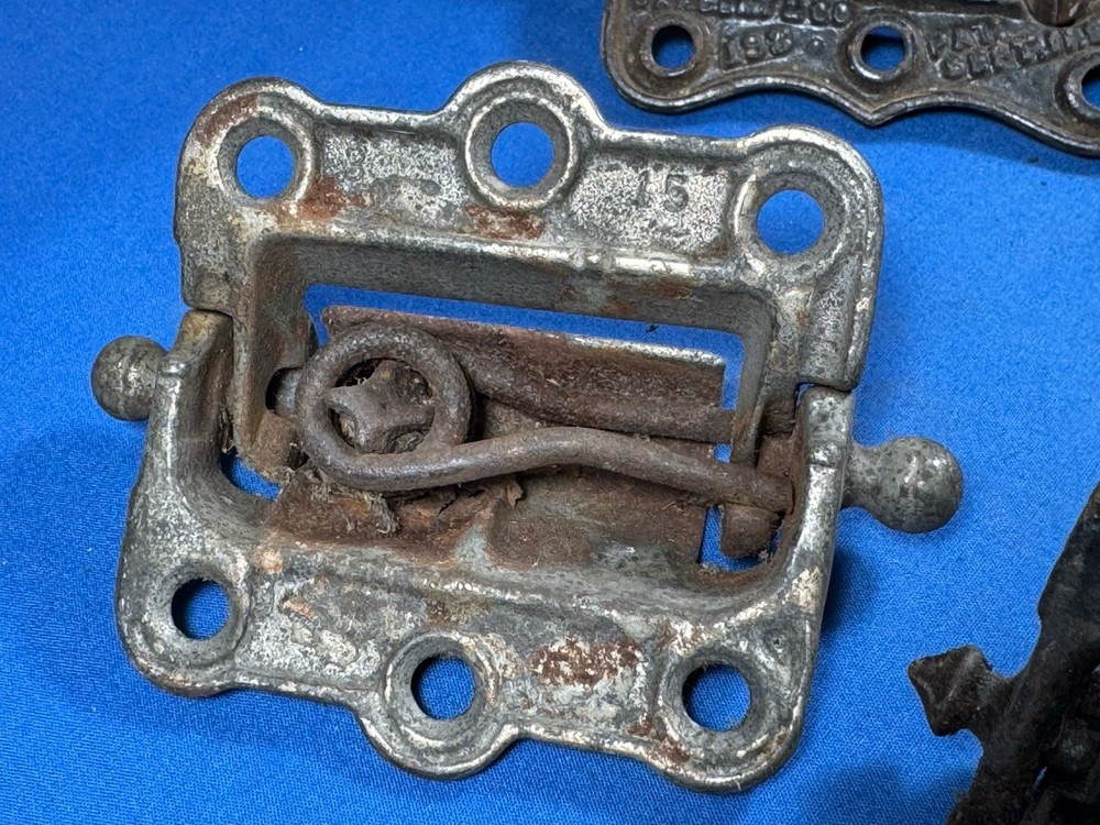 4 Different Spring Loaded Hinges, Full Working Condition, Screen Door Hardware
