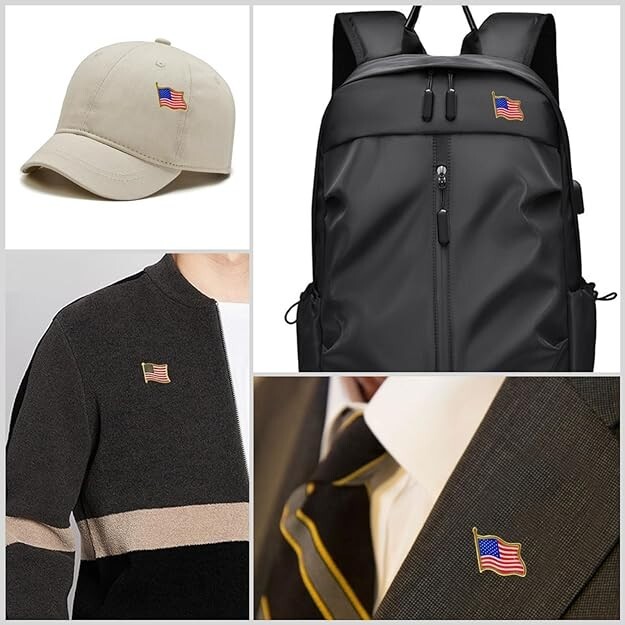 American Flag Lapel Pins Lot of 100 0.75-inch USA Tie Tack