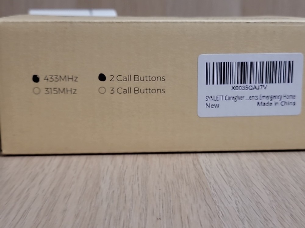 Synlett Caregiver Call Button & Portable Pager 2 Button Device Wireless