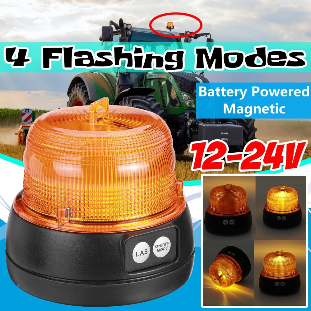 12V-24V Protable Flashing Magnetic LED Strobe Beacon Indicator Battery Powered
