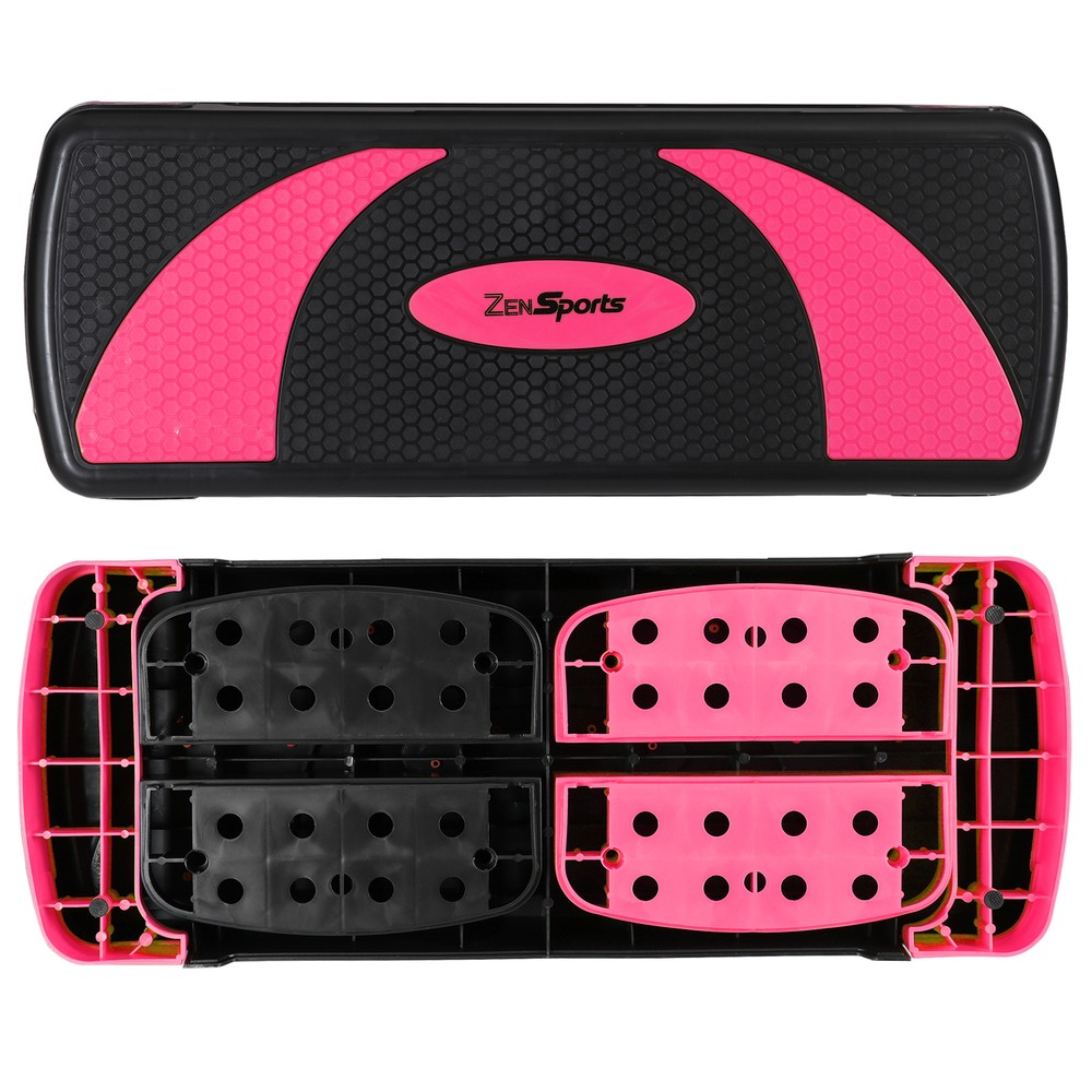 31" Adjustable Exercise Workout Aerobic Stepper Platform Trainer 3-Level Pink