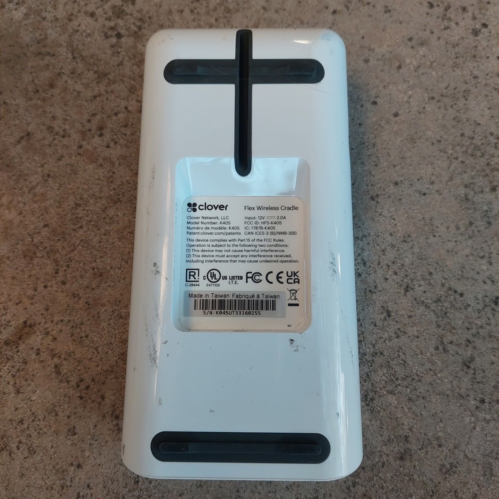 Clover Flex 3 Handheld POS System/C405 + Wireless Cradle K405