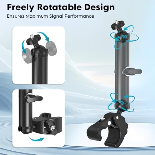 2025 Kit, Adjustable Aluminum Pole Bracket with Starlink Mini Clamp Mount