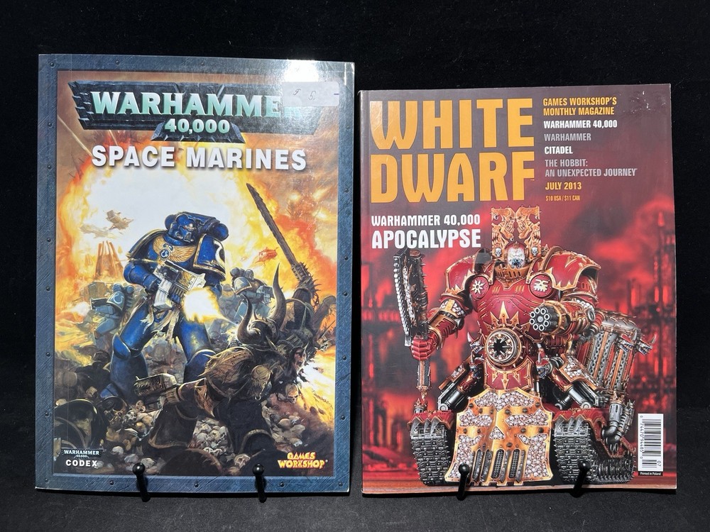 Warhammer 40k Space Marines Codex (2008) Paperback & White Dwarf Magazine (2013)