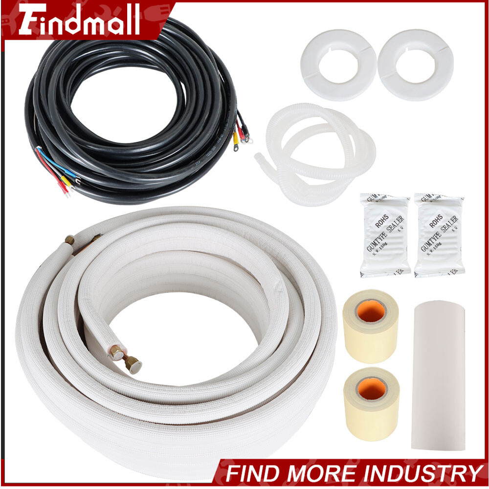 Findmall 1/4-3/8 Dia. 50 Feet Install Kit For Mini Split Heat Pump Systems