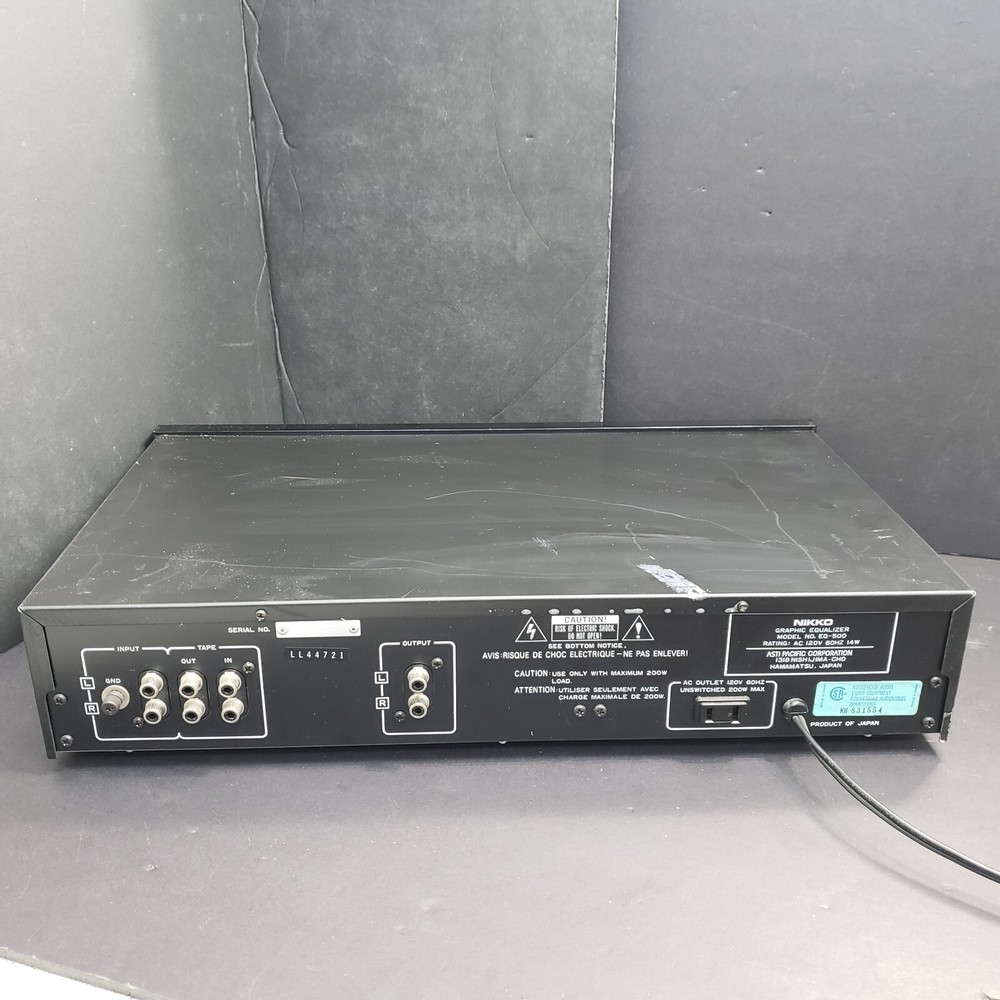 Nikko Black EQ-500 Stereo Graphic Equalizer - Tested and Working