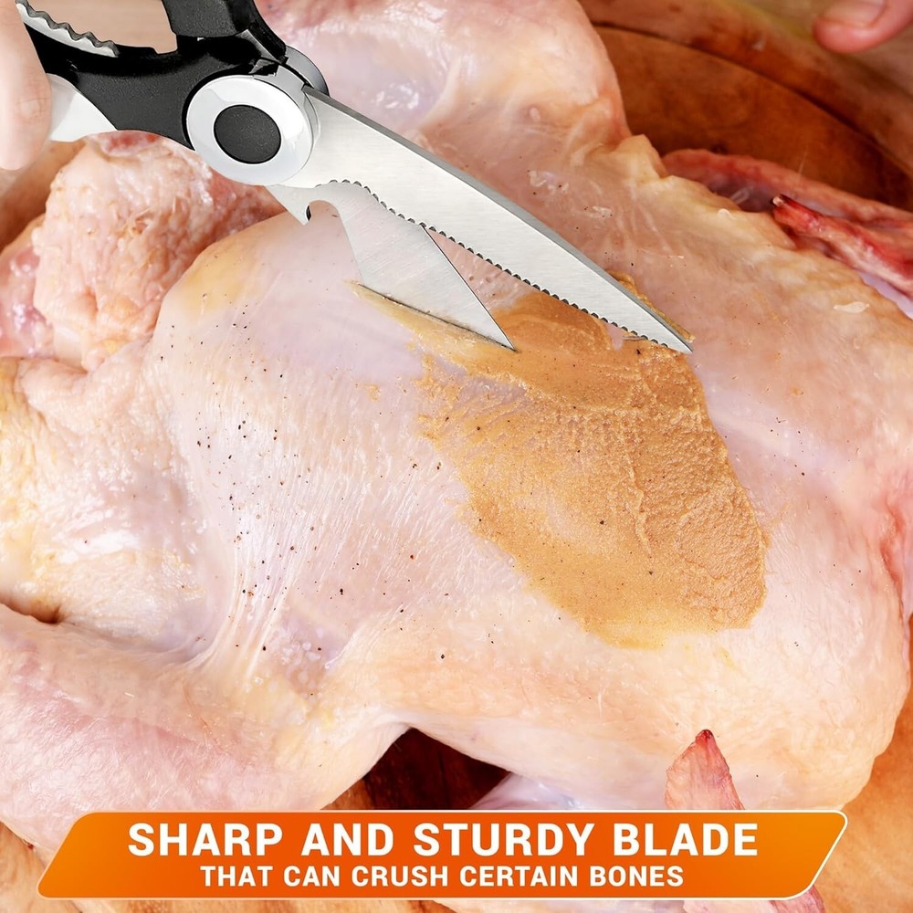 Kitchen Scissors Heavy Duty, Multi-Purpose Shears for Meat, Fish & Veggies