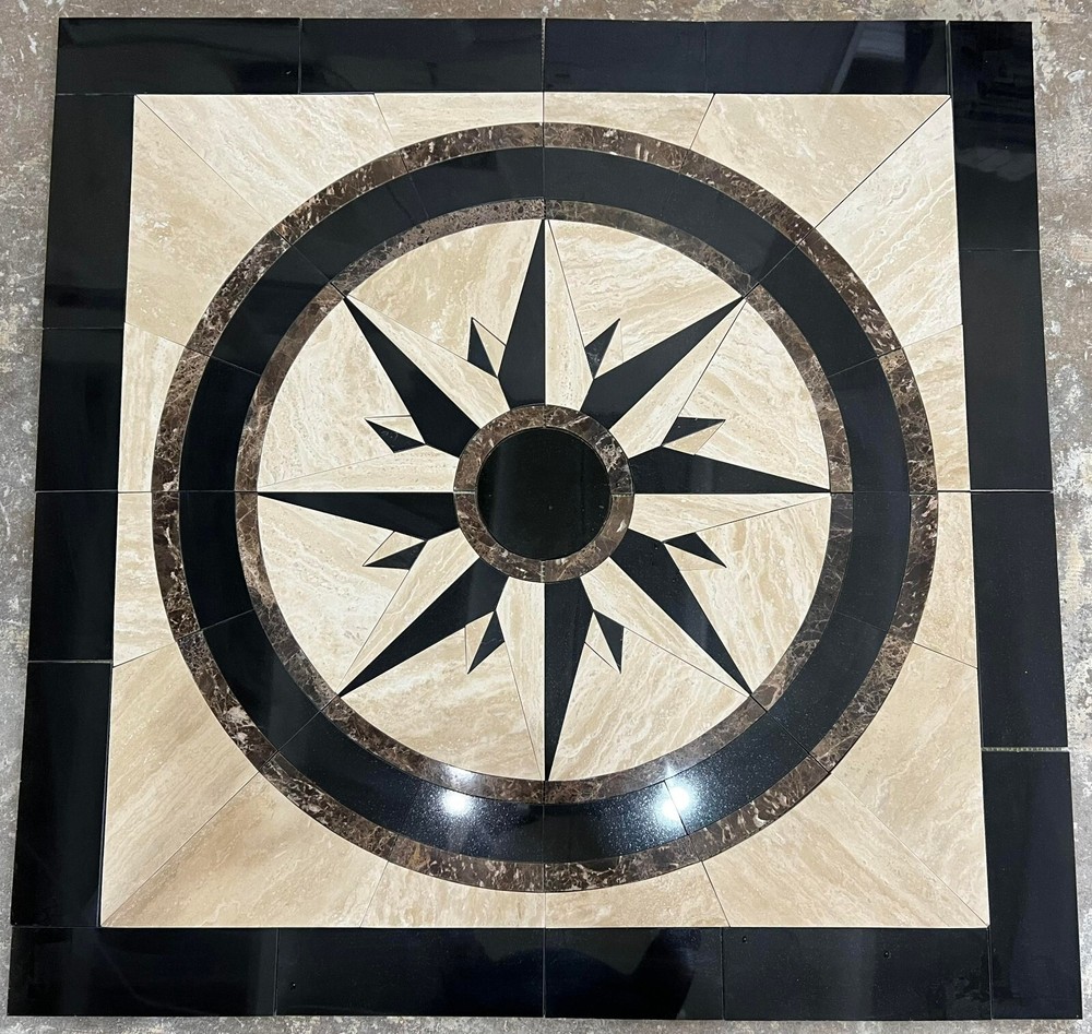 Floor Marble Medallion 28''x28''