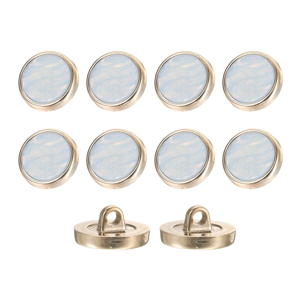 10Pcs Round Button, 18mm/0.7" Resin Decorative Pattern Button, Sky Blue
