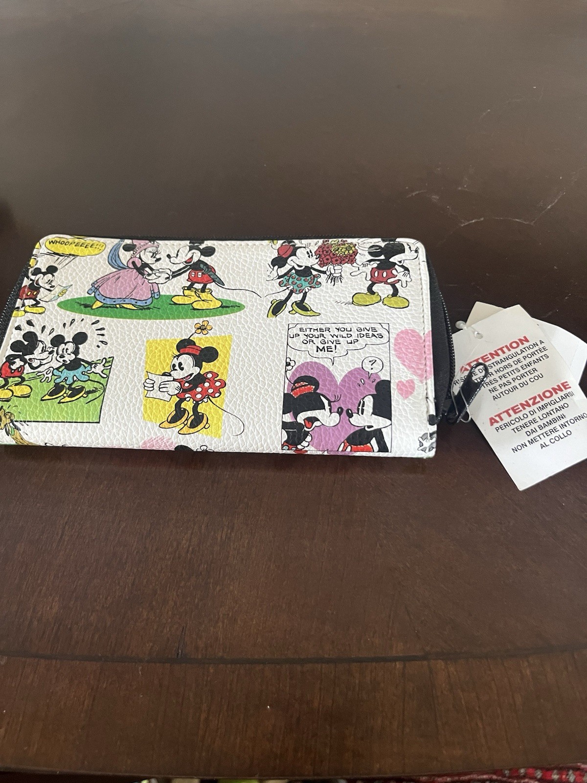 Disney Parks Retro 4 Pocket Zip Around Wallet NWT Very Nice Great Gift Item Perf