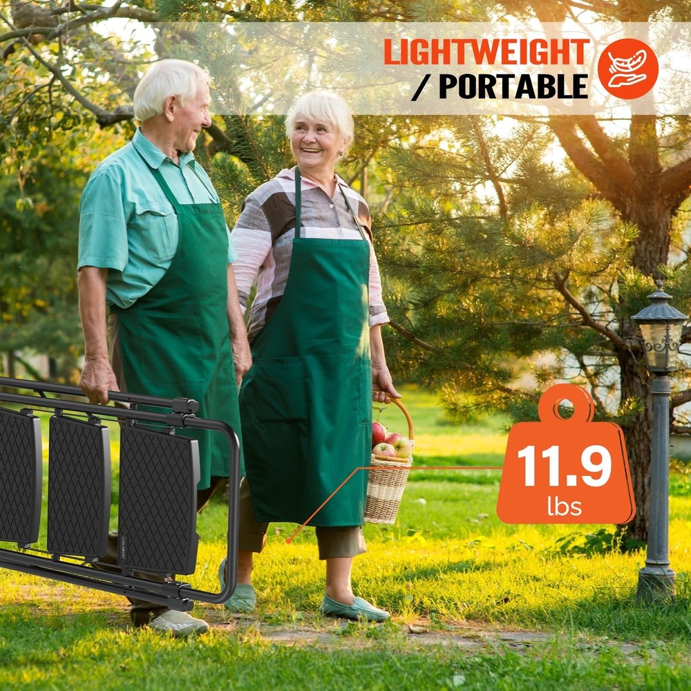 LUISLADDERS 3 Step Ladder with Handrails, Folding Step Stool with Widened Ant...