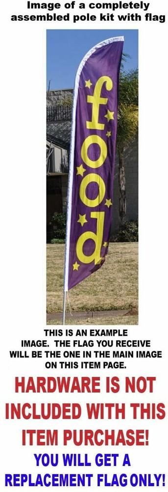 Open Drive-in (checkered) Feather Banner Swooper Flag - Replacement FLAG ONLY