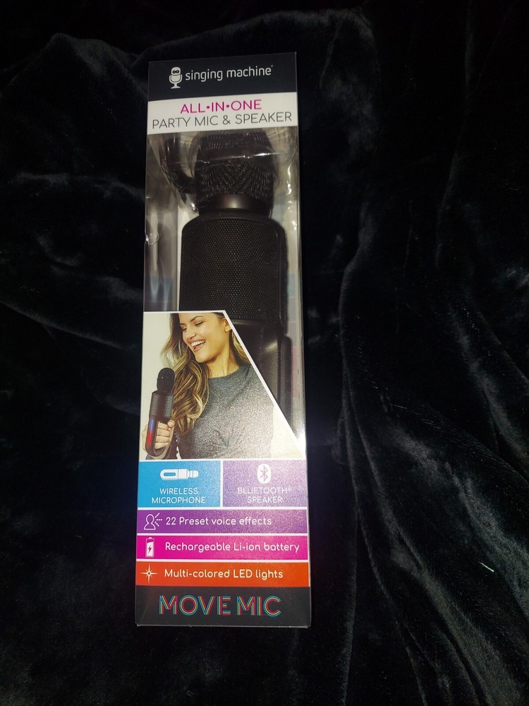 Singing Machine karaoke Move Microphone with Lighting,vocal effects