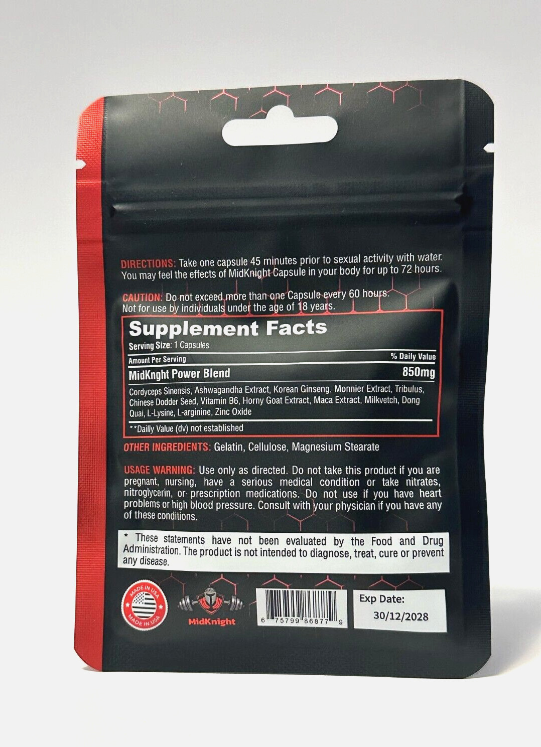 MidKnight 850mg Fast Acting Male Performance 10 Pills