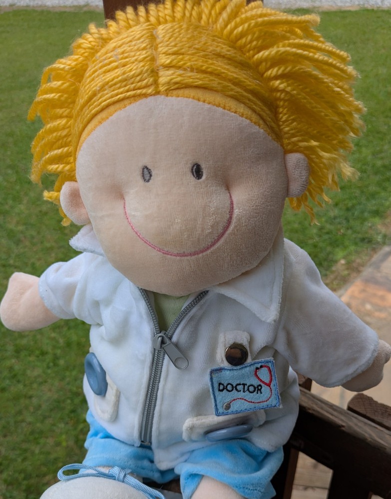 Russ Berrie “Doc” Activity Doll Learning Teaching Zip Button Press and Tie