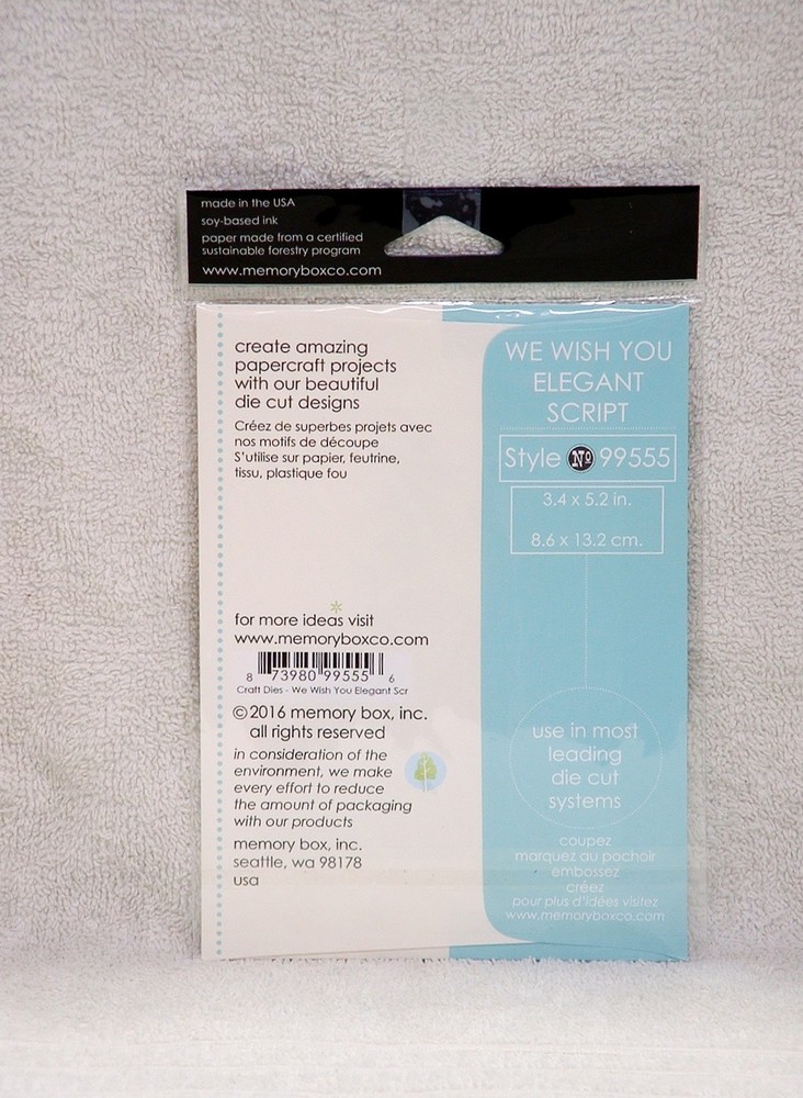PREOWNED MEMORY BOX ‘WE WISH YOU ELEGANT SCRIPT’ CUTTING DIE #99555