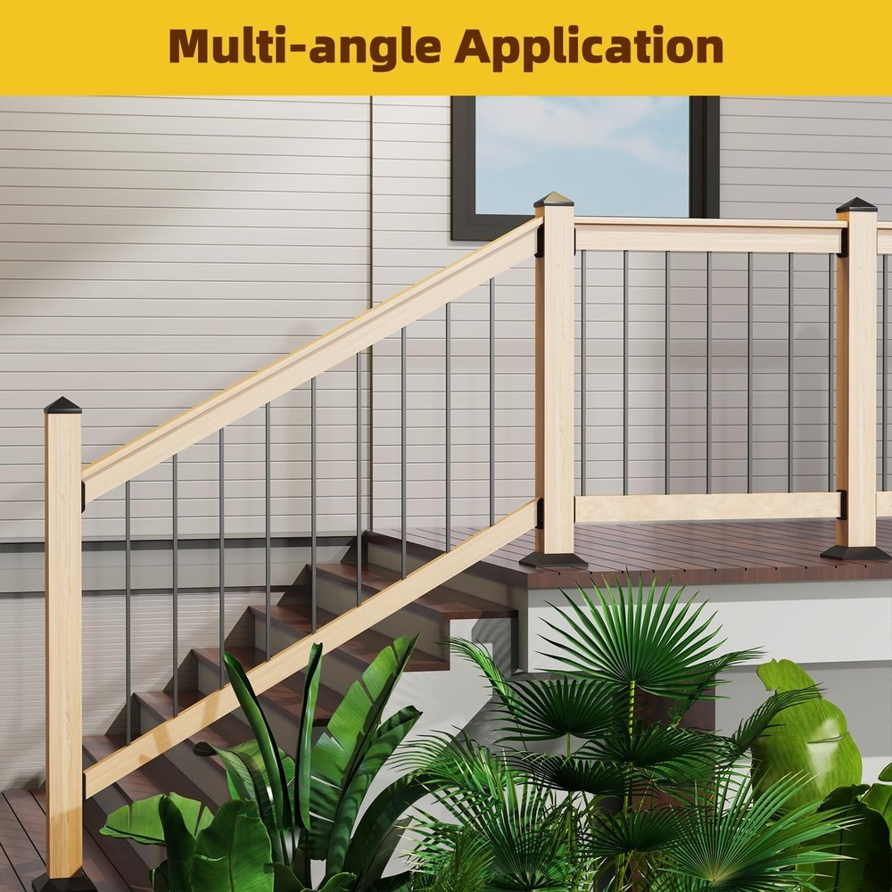 Durable Deck Railing Connectors for 2"x4" Wood Post - 30 Brackets & Screws
