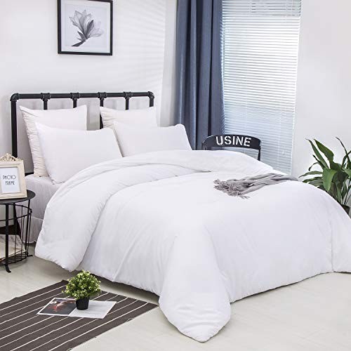 White Comforter Set White Bedding Set Size Modern Comforter Solid Full 1-white