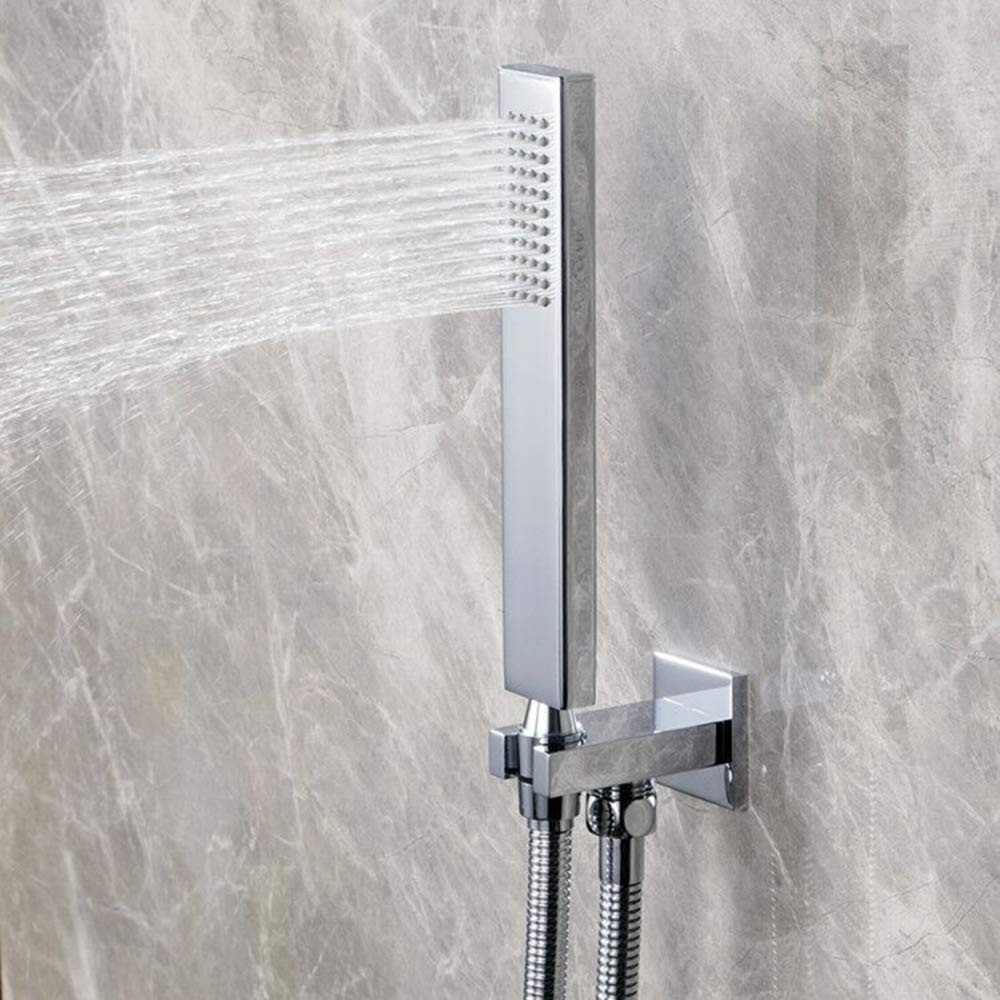 Ownace Square Solid Brass Chrome Hand Held Shower Head handheld set
