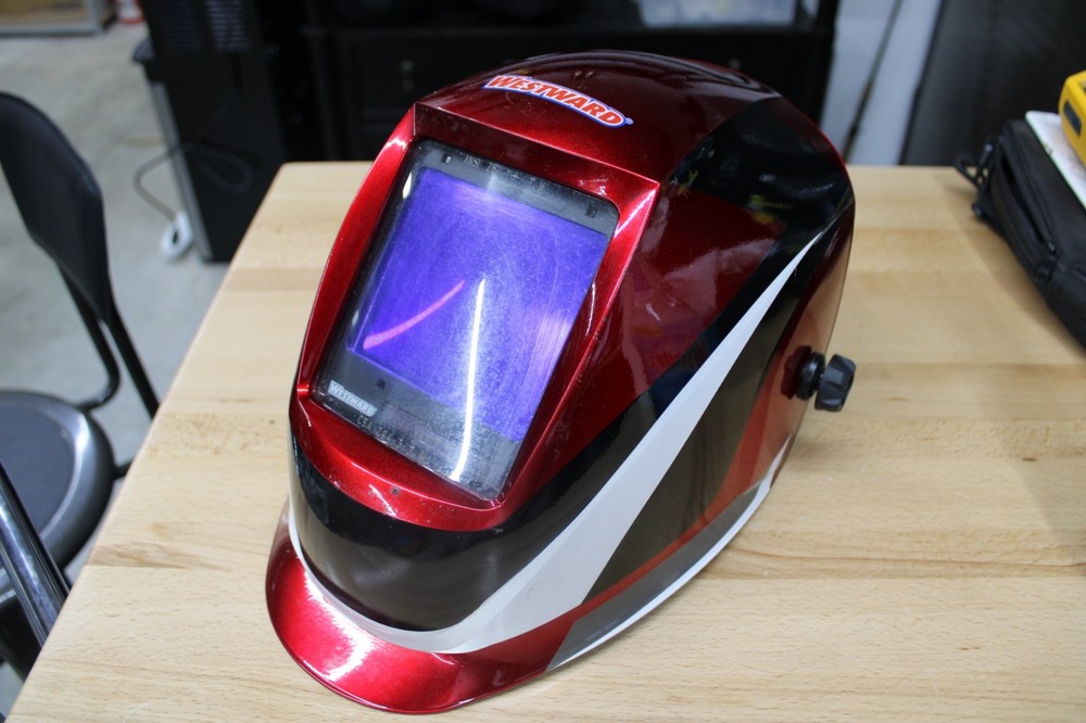 Westward Welding Helmet Red Black White
