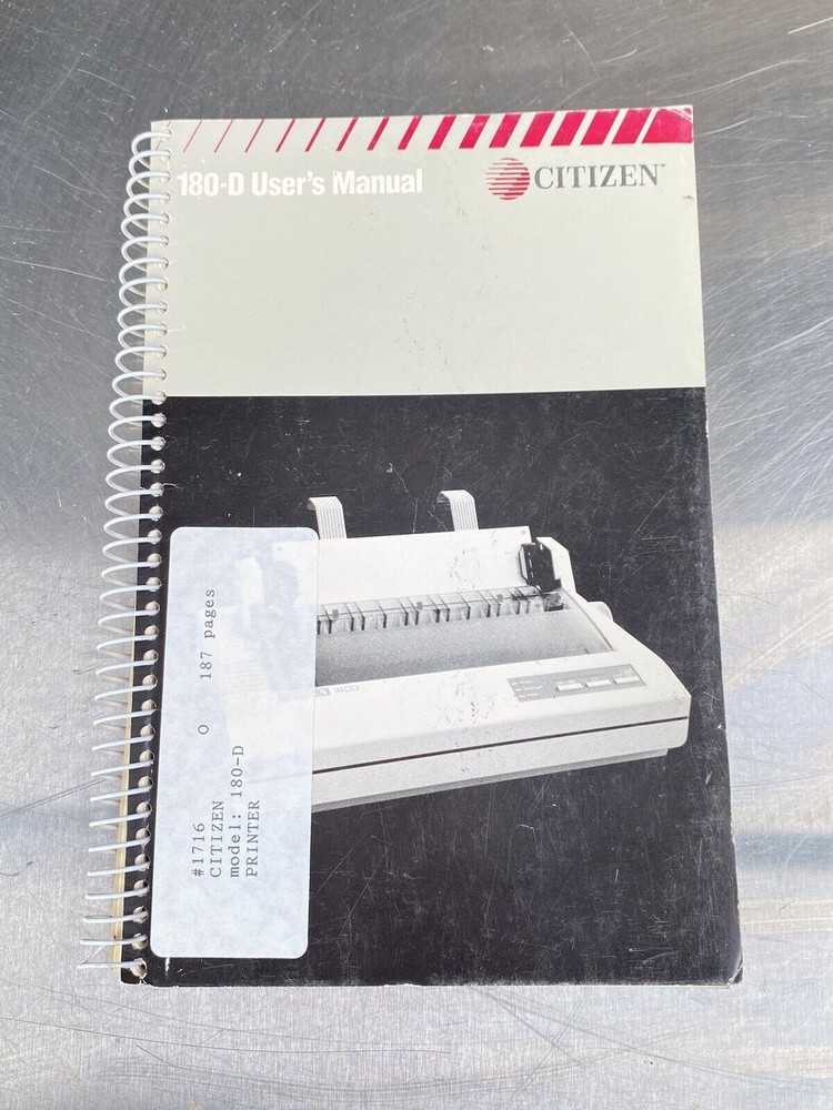 Citizen 180-D Printer - Manual / Users Guide / Instructions Book