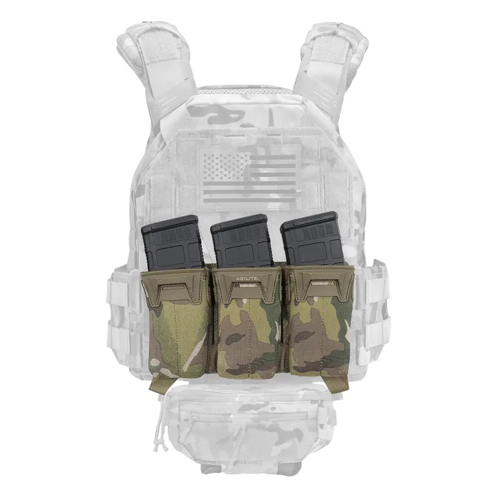 Agilite Pincer Placard MOLLE, Triple Mag Pouch, Fits 5.56/7.62/PCC -MULTICAM
