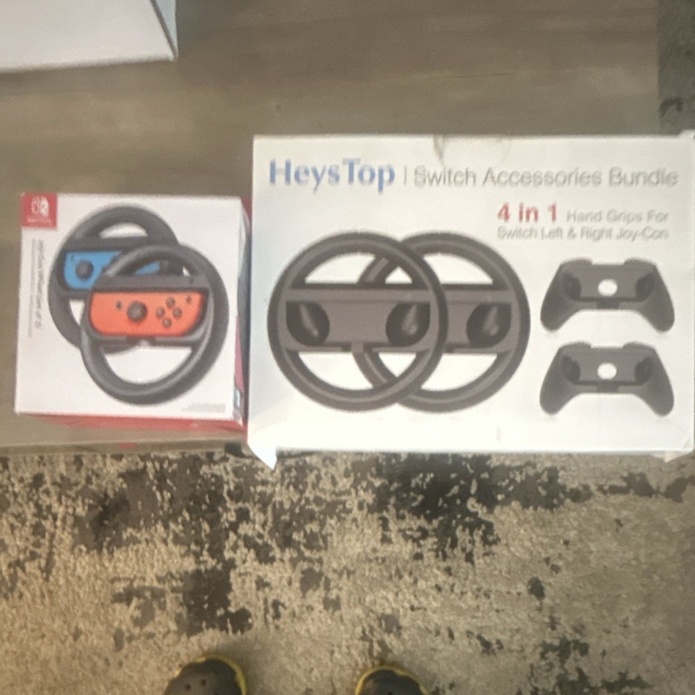 Nintendo HeysTop Switch Accessories Bundle Hand Grips Steering Wheels