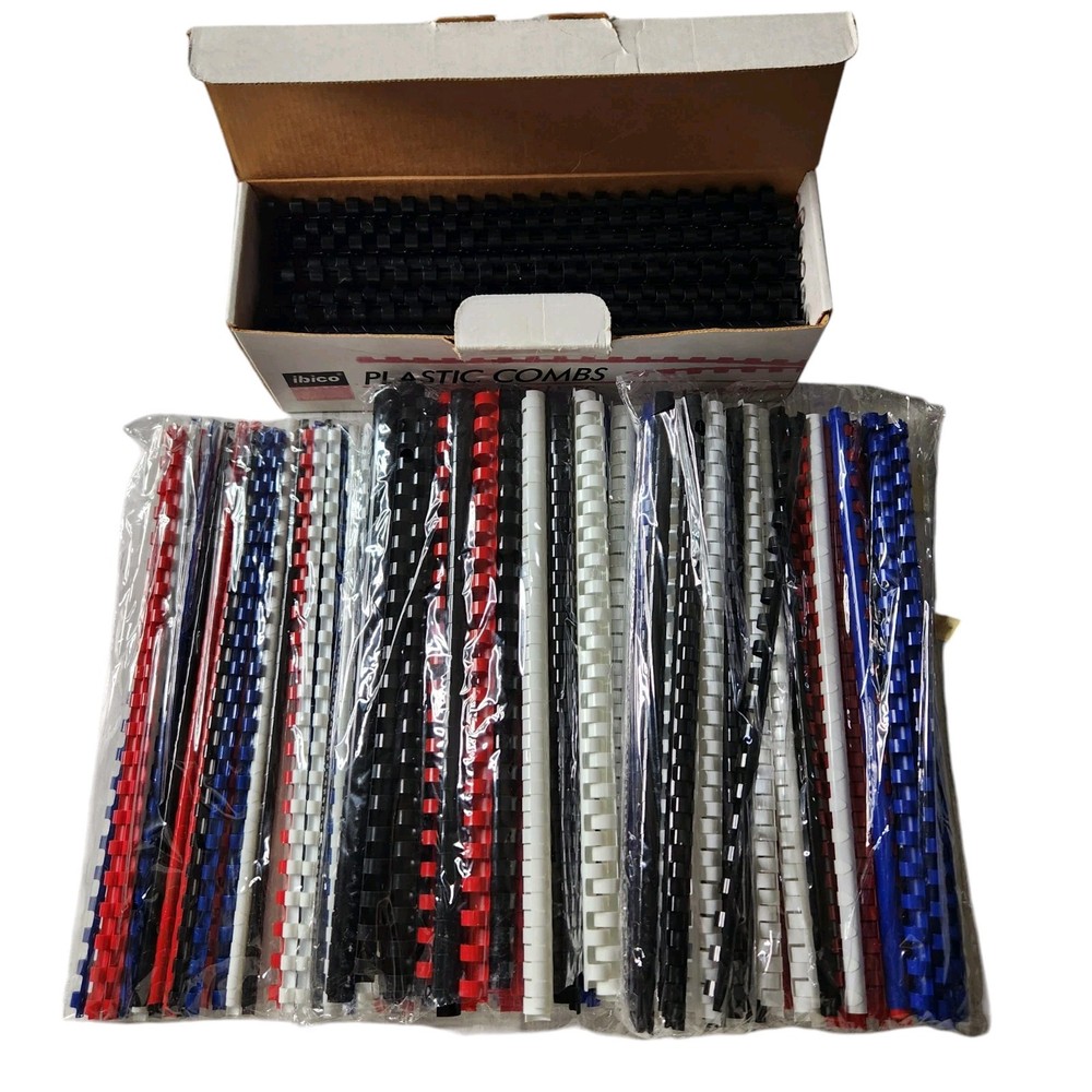 Ibico Plastic Combs Spines 100+ Pieces  Multiple Different Diameters and Colors