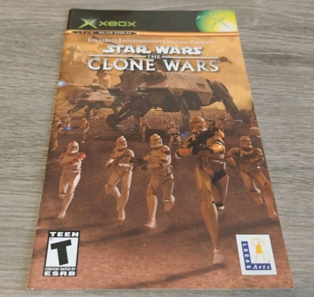 Star Wars: The Clone Wars (Microsoft Xbox, 2003) Manual Only