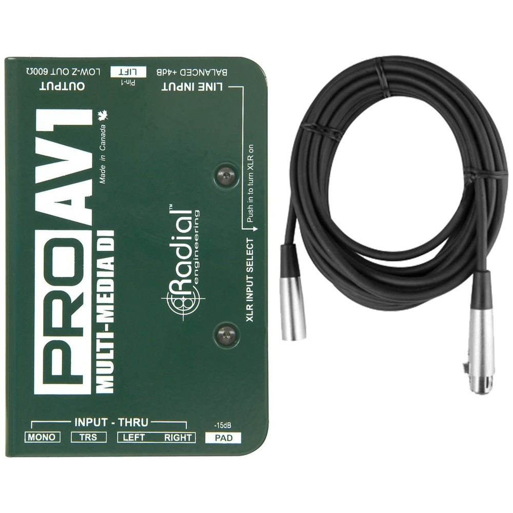 Radial Engineering ProAV1 Passive MultiMedia Direct Box DI w/ Mic Cable