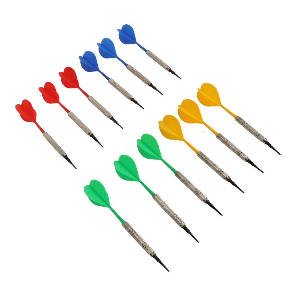 12PCS Soft Tip Darts For Beginners Plastic Indoor Darts Set With 100PCS