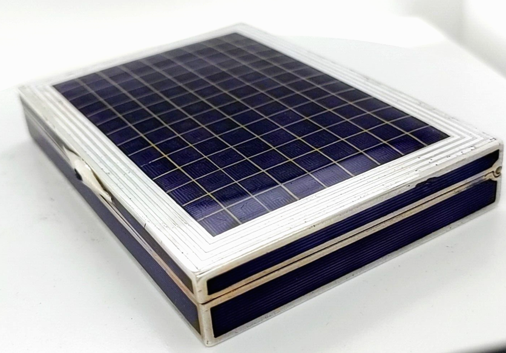 Purple Chequered Silver Cigarette Case