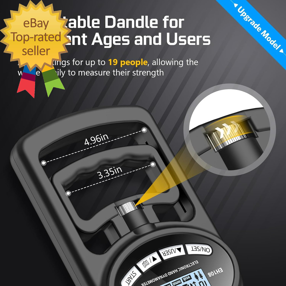 Hand Grip Strength Tester Trainer - Electronic Hand Dynamometer Forearm Grip