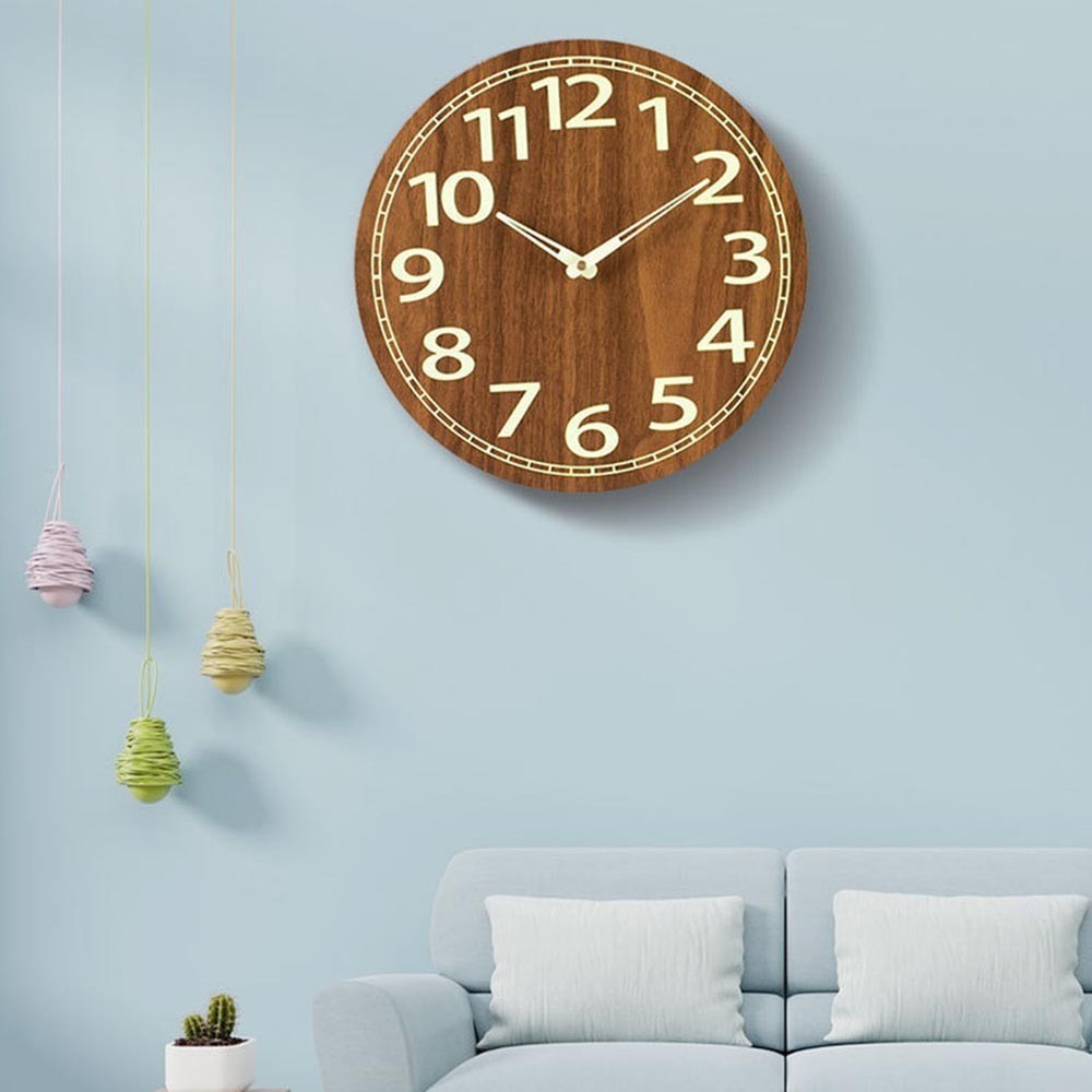 Sleek and Functional 30CM Digital Wood Clock with Night Visibility Features