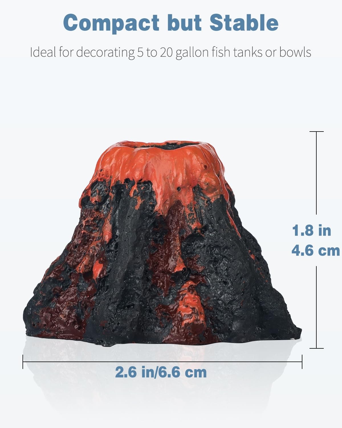 Uniclife Aquarium Volcano Ornament Kit Fish Tank Decoration Mini Mini, Red