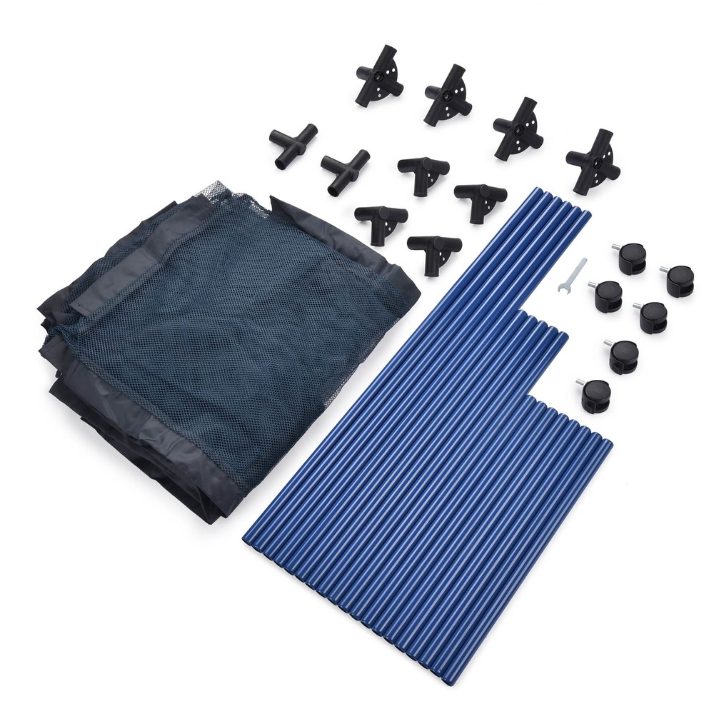 Apluschoice Metal Frame Pool Toy Storage Bin with 6 Wheels & Side Pocket