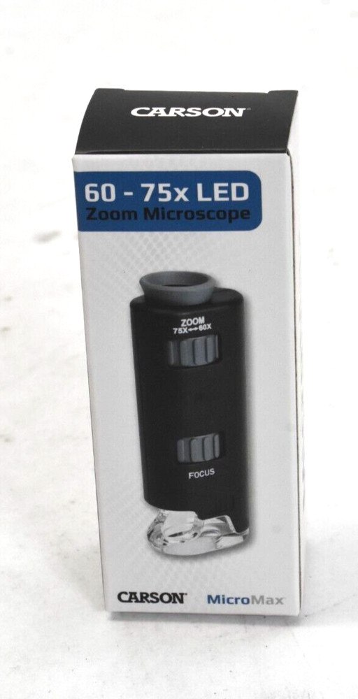 Carson Micromax 60x-75x Zoom Microscope LED Lighted Pocket Microscope MM-200
